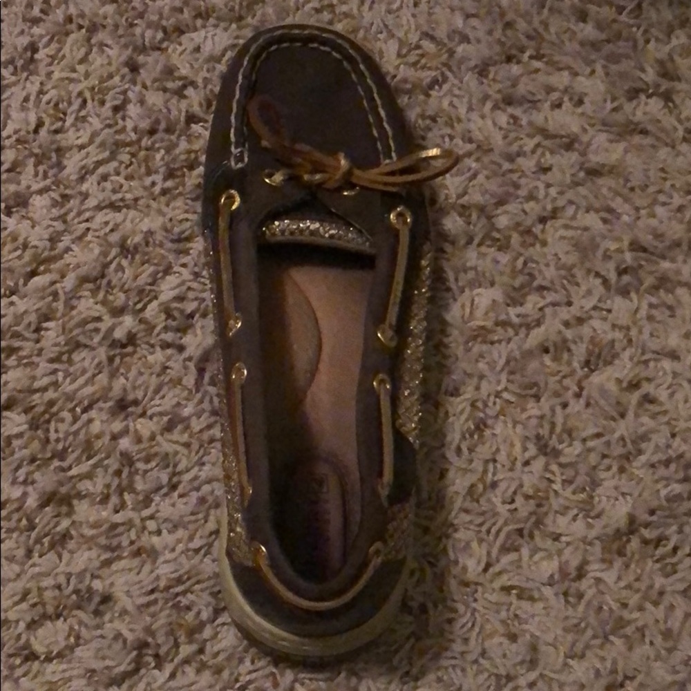 Sperry Dark Brown Sparkle Boat Shoes